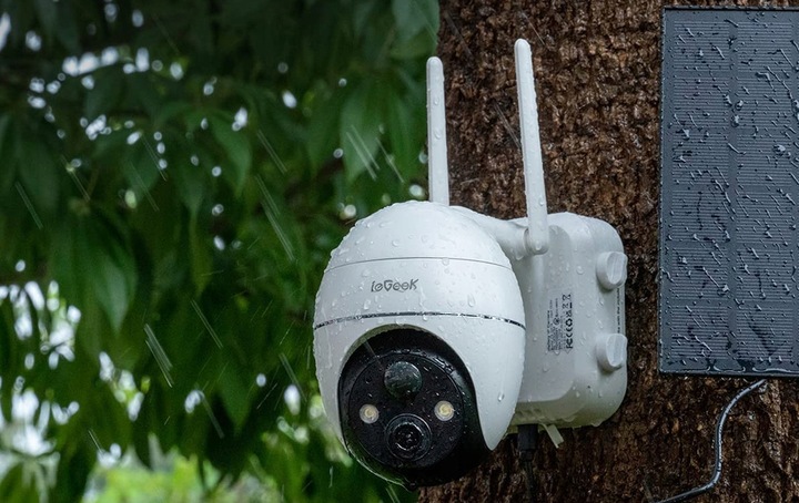 ZEWNĘTRZNA SOLARNA KAMERA OBROTOWA BATERIE WIFI 3MP 64GB Z PANELEM SOLARNYM