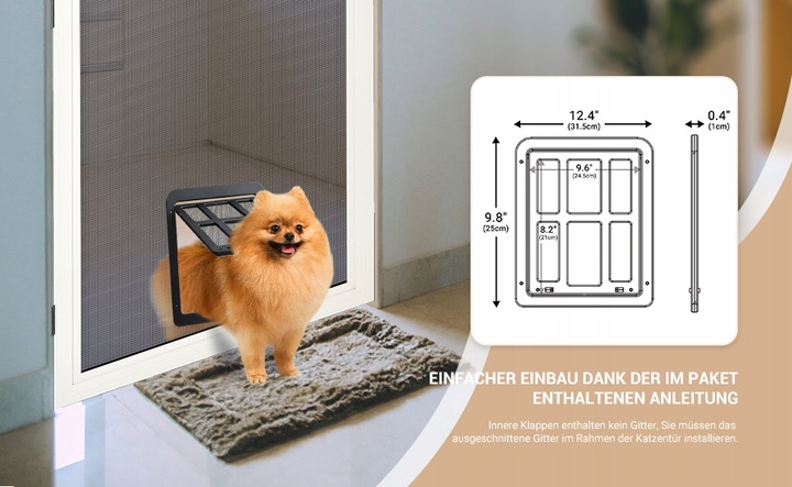 PRZEJŚCIE KLAPKA DRZWICZKI DLA KOTA MOSKITIERY NA DRZWI CZARNA