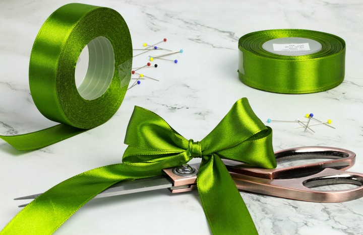 Tasiemki satynowe ZESTAW 10 rolek wstążki 25 mm