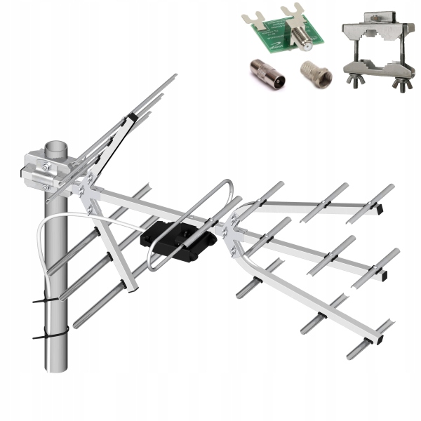 Antena TV kierunkowa Tri Digit Mini DVB-T2 UHF symetryzator 14dBi Dipol