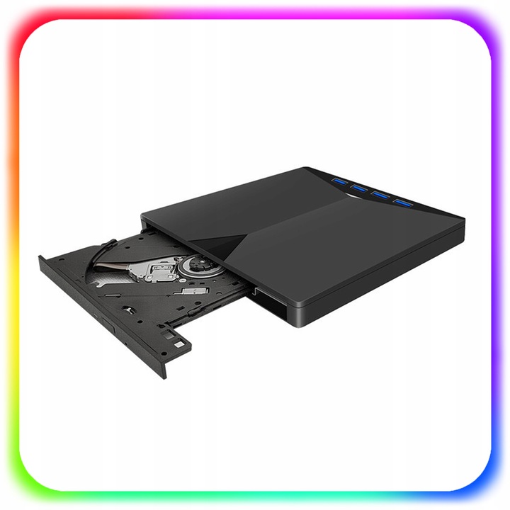NAPĘD ZEWNĘTRZNY CD DVD ODTWARZACZ PŁYT PRZENOŚNY NAGRYWARKA HUB USB-C 3.0