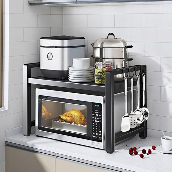 Półka stojak na mikrofalówkę regał kuchenny regulowany kuchenny stal