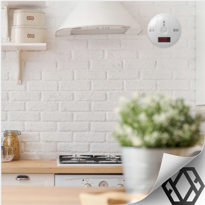 CZUJNIK CZADU TLENKU WĘGLA DETEKTOR CO BEZPRZEWODOWY LCD GŁOŚNY 85dB