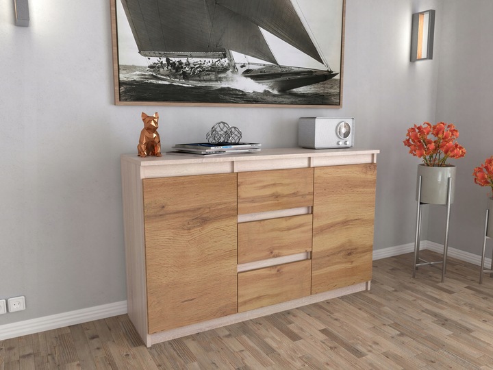 Komoda ANTRACYT WOTAN z szufladami Duza Szafka AGA 120cm do Sypialni