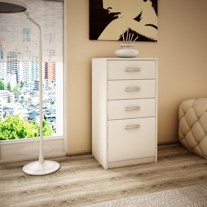 Komoda szafka 45cm 4S BIAŁA 4 szuflady regał ROB