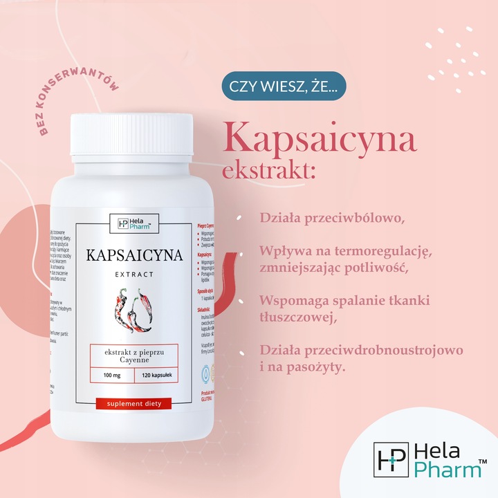 KAPSAICYNA EKSTRAKT 10mg ODCHUDZANIE 120 kaps
