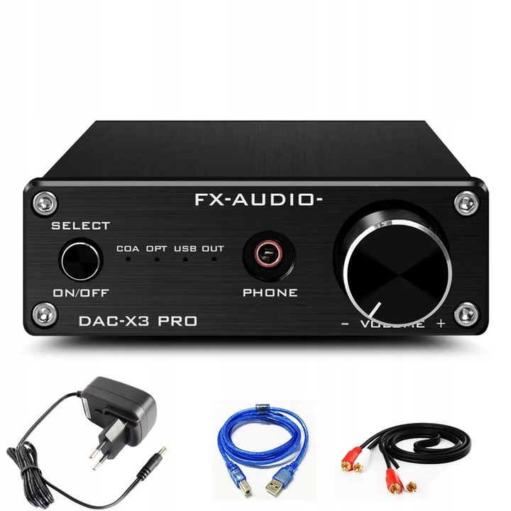 KONWERTER AUDIO DAC FX-AUDIO DAC-X3PRO WZMACNIACZ KARTA DŹWIĘKOWA