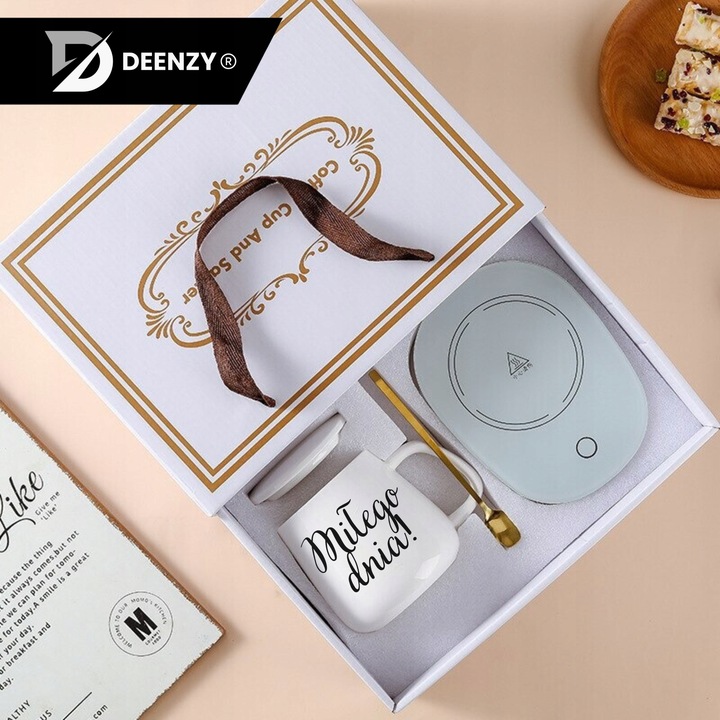 PODGRZEWACZ DO KUBKA KAWY HERBATY ZESTAW 5w1 Kubek z Podgrzewaczem +