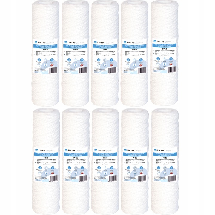 Filtr do wody filtrujący wkład sznurkowy 10 mikron PP10 Ustm x 10 sztuk