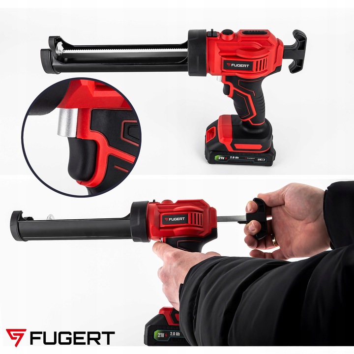 WYCISKACZ PISTOLET DO SILIKONU KLEJU AKUMULATOROWY Z REGULACJĄ