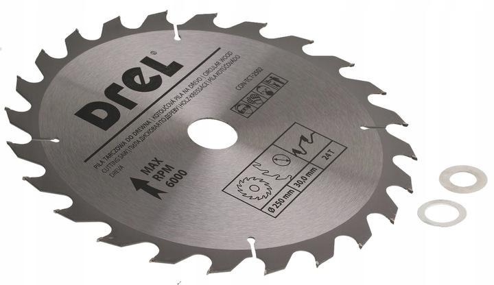 PIŁA TARCZOWA WIDIOWA TARCZA DO CIĘCIA DREWNA 250x30mm 24Z redukcja 20,16mm