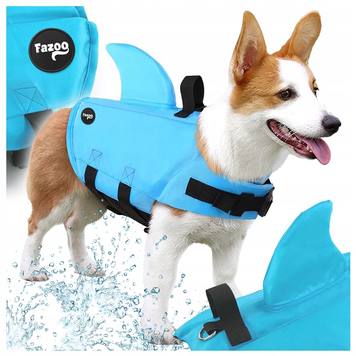 KAPOK KAMIZELKA RATUNKOWA DLA PSA do Wody Rekin S Ubranko do Pływania Fazoo