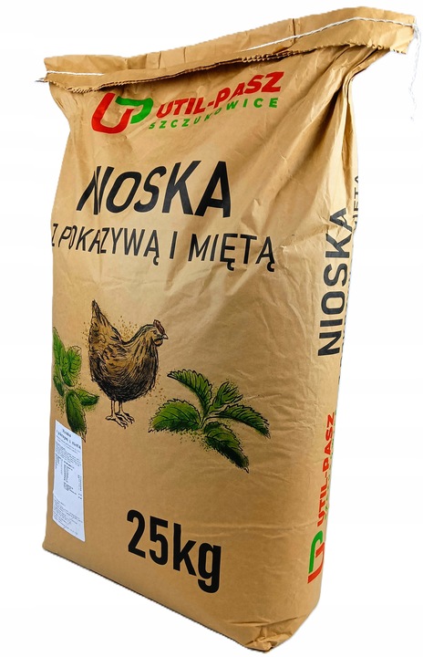 PASZA DLA KUR NIOSEK 25KG KARMA DLA KUR NIOSEK WITAMINY Z POKRZYWĄ I MIĘTĄ