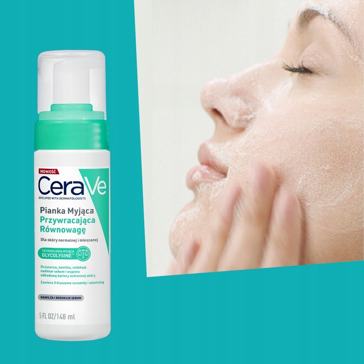 CeraVe Pianka Myjąca Przywracająca Równowagę Skóra Normalna Mieszana 148ml
