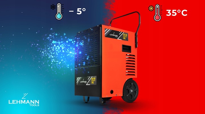 Osuszacz powietrza Wilgoci Pochłaniacz 50L / 24H Przemysłowy Budowlany