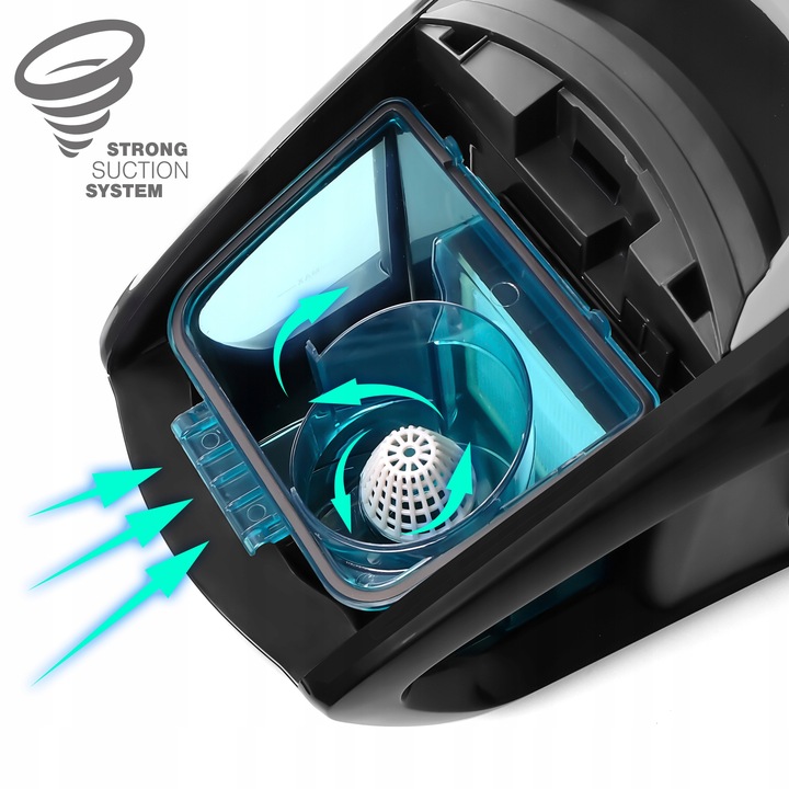 Odkurzacz BEZWORKOWY cyklonowy 700W FILTR HEPA mały lekki domowy 1,5L