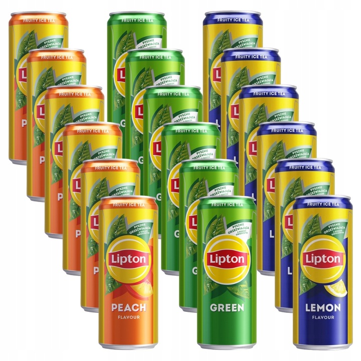 Napój herbaciany Lipton Ice Tea herbata puszka MIX ZESTAW 18x 330ml