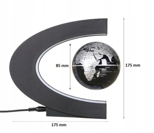 GLOBUS LEWITUJĄCY LAMPA MAPA PODŚWIETLENIE LED