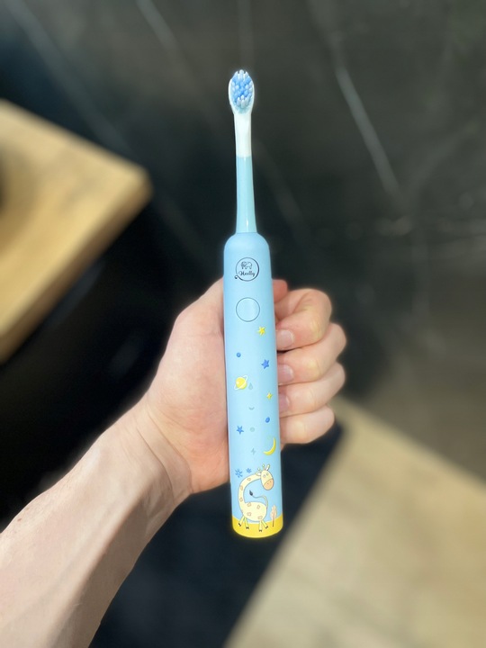 SZCZOTECZKA SONICZNA DLA DZIECI ELEKTRYCZNA DO ZĘBÓW PREMIUM BŁĘKIT HEELLY