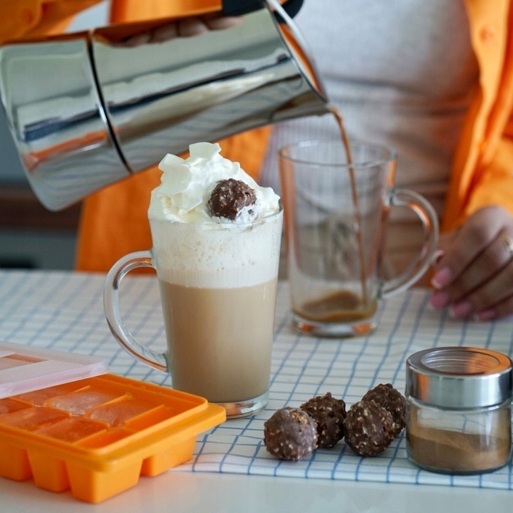 Wysokie SZKLANKI DO LATTE do kawy ZESTAW szklanek 6 szt. + długie ŁYŻECZKI