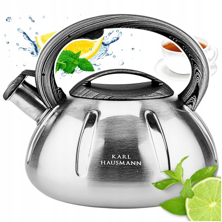 CZAJNIK na GAZ CZAJNIK SREBRNY 3L Z GWIZDKIEM POKRYWĄ RĄCZKA STAL