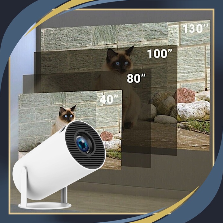 Projektor Rzutnik Przenośny Android Smart TV LED 4K Głośnik WIFI 130