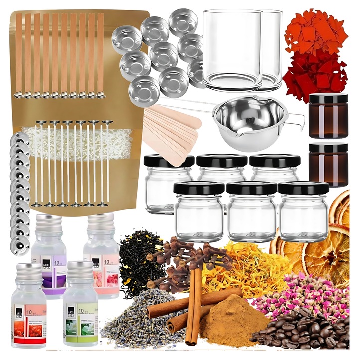 ZESTAW DO ROBIENIA ŚWIEC WYROBU ŚWIECZEK WOSK SOJOWY NA PREZENT DUŻY