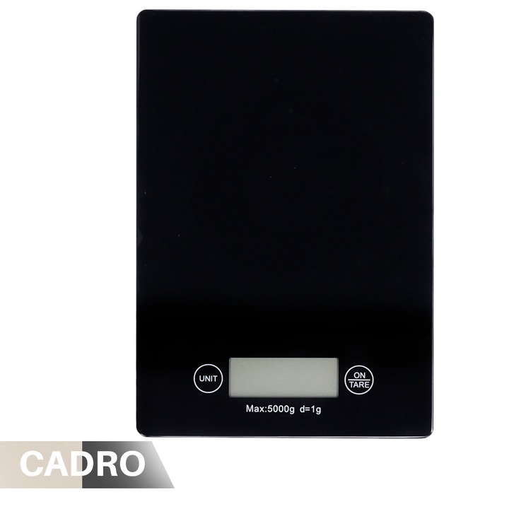 Waga kuchenna elektroniczna do odmierzania ważenia szklana 5 kg czarna