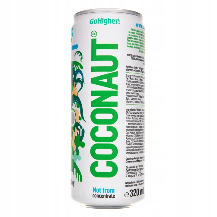Woda Kokosowa Niegazowana Coconaut Puszka 320 ml W ZESTAWIE TANIEJ 10x szt