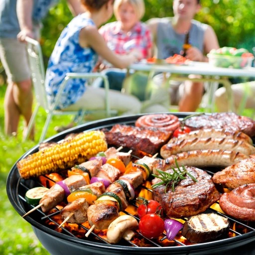 Grill Ogrodowy węglowy na brykiet Zamykany POKRYWA BBQ KETTLE półka
