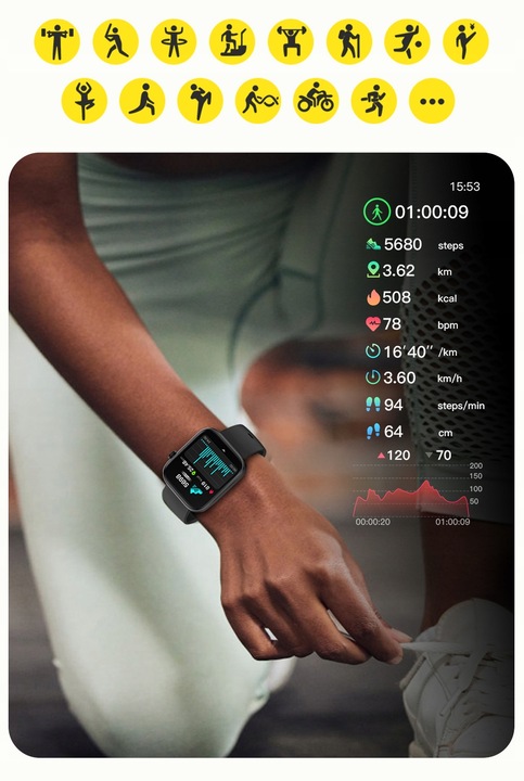 SMARTWATCH ZEGAREK DAMSKI POLSKIE MENU ROZMOWY SMS SMART WATCH + 2