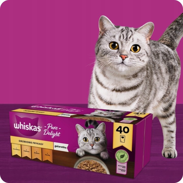 MOKRA KARMA WHISKAS DROBIOWE FRYKASY W GALARETCE 40X85G