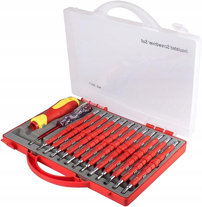 ZESTAW WKRĘTAKÓW ŚRUBOKRĘTY IZOLOWANE 25 rozmiarów + WALIZKA DLA
