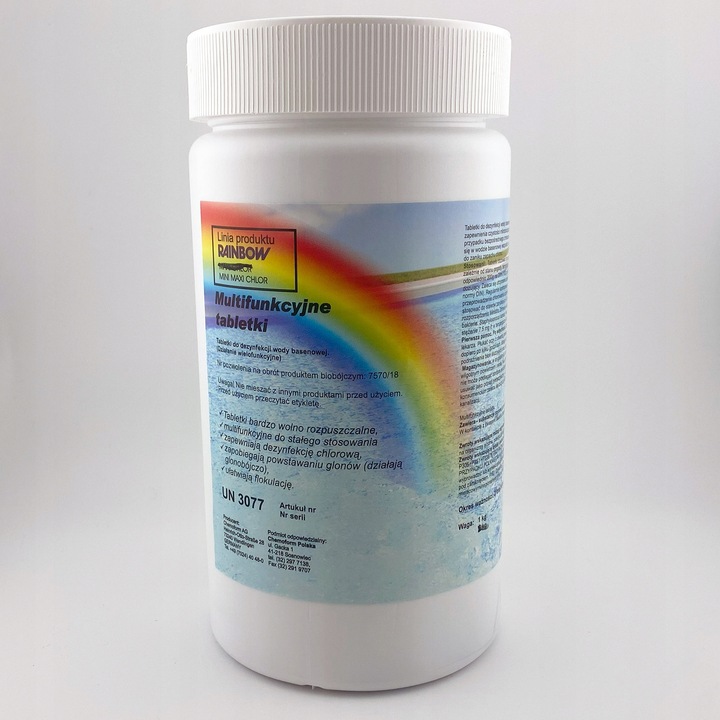 RAINBOW MINI MAXI CHLOR DO BASENU JACUZZI TABLETKI wolno rozpuszczające