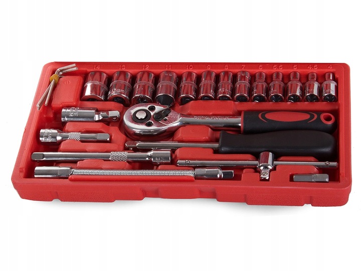 ZESTAW KLUCZY NARZĘDZI NASADOWYCH KLUCZE NASADOWE 46 Elementów TORX