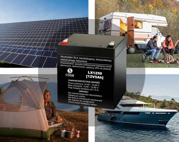 AKUMULATOR BEZOBSŁUGOWY AGM 12V 5Ah DO ZABAWKI AUTKA UPS ALARM KOSIARKI