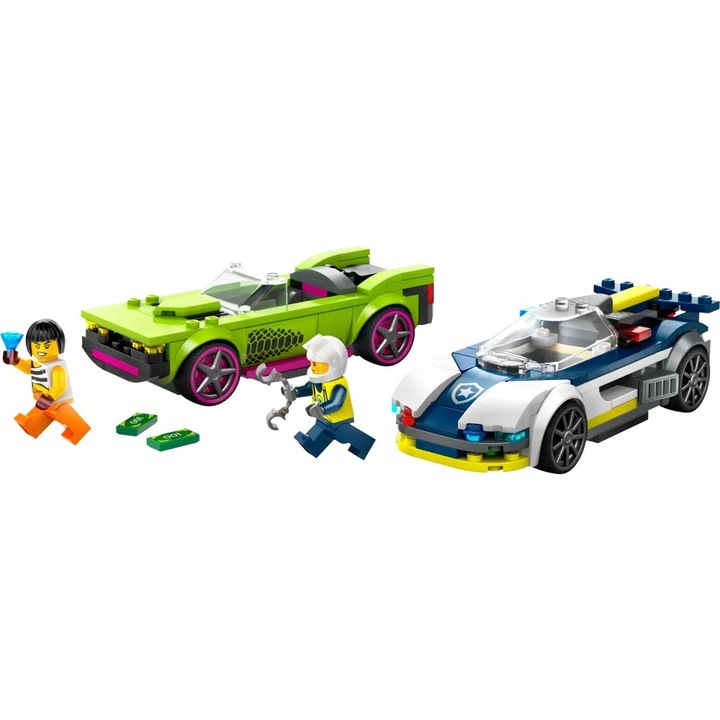 LEGO City Zestaw 60415 Pościg radiowozu za muscle carem auto + Torba LEGO