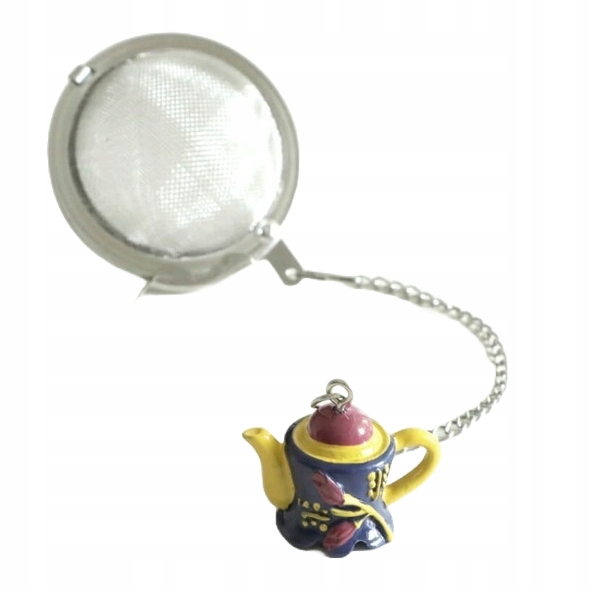 Metalowy zaparzacz kulka do herbaty z uroczą zawieszką imbrykiem dla mamy