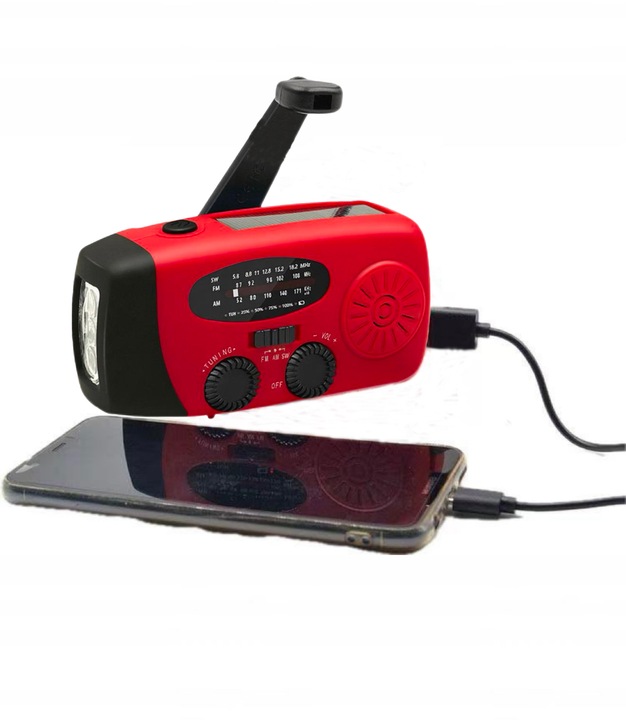 Radio Awaryjne Radio Solarne z korbę Solarne Powerbank Latarka 2000mAh