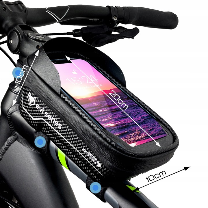 SAKWA ROWEROWA uchwyt na telefon, torba rowerowa WODOODPORNA PREMIUM M
