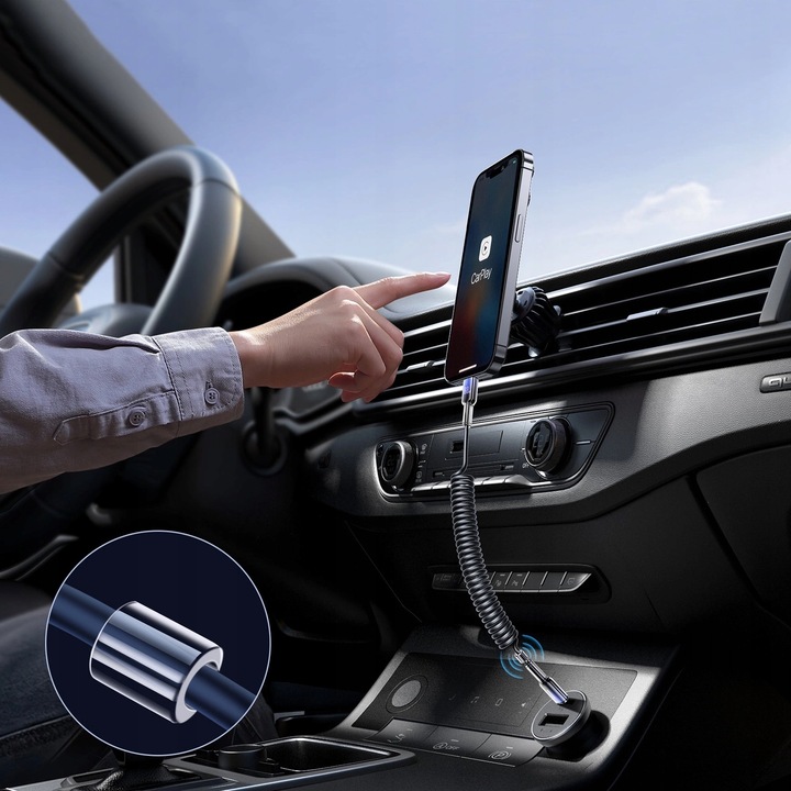 JOYROOM KABEL SPIRALNY ŁADOWANIE DANE PRZEWÓD CAR PLAY 60W USB-C 1,5m