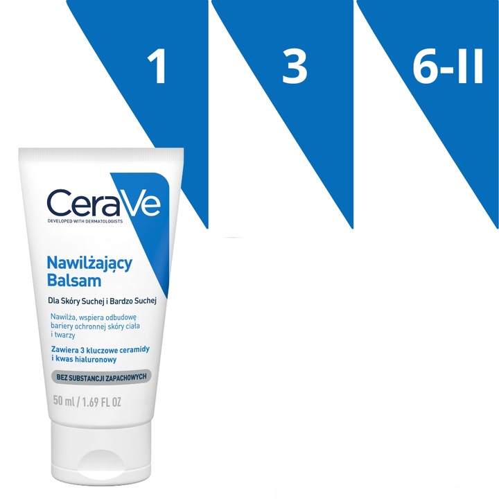 CeraVe Nawilżający balsam do ciała i twarzy, skóra sucha bardzo sucha 50ml