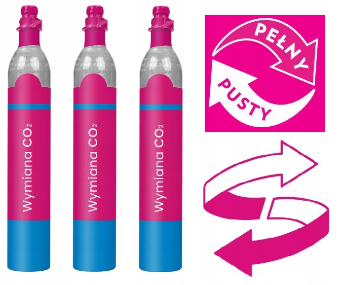 3 X NABICIE BUTLI CO2 RÓŻOWA BUTLA