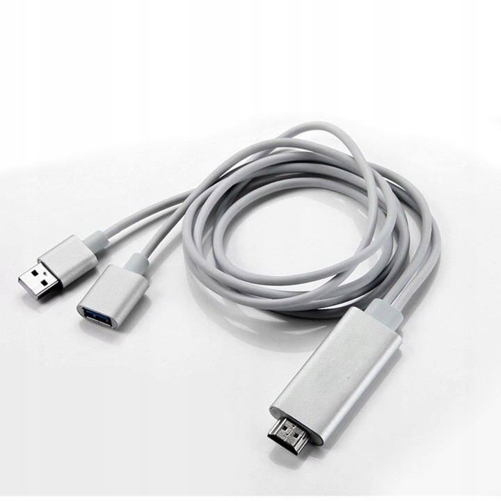 Adapter Kabel MHL iOS Android HDMI TV Wideo Full HD 1080p USB-C Lightning