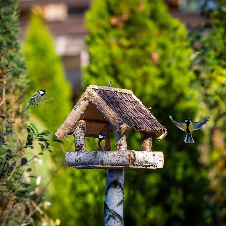 KARMNIK DLA PTAKÓW DUŻY XXL DOMEK DREWNIANY WISZĄCY BUDKA OZDOBA DO