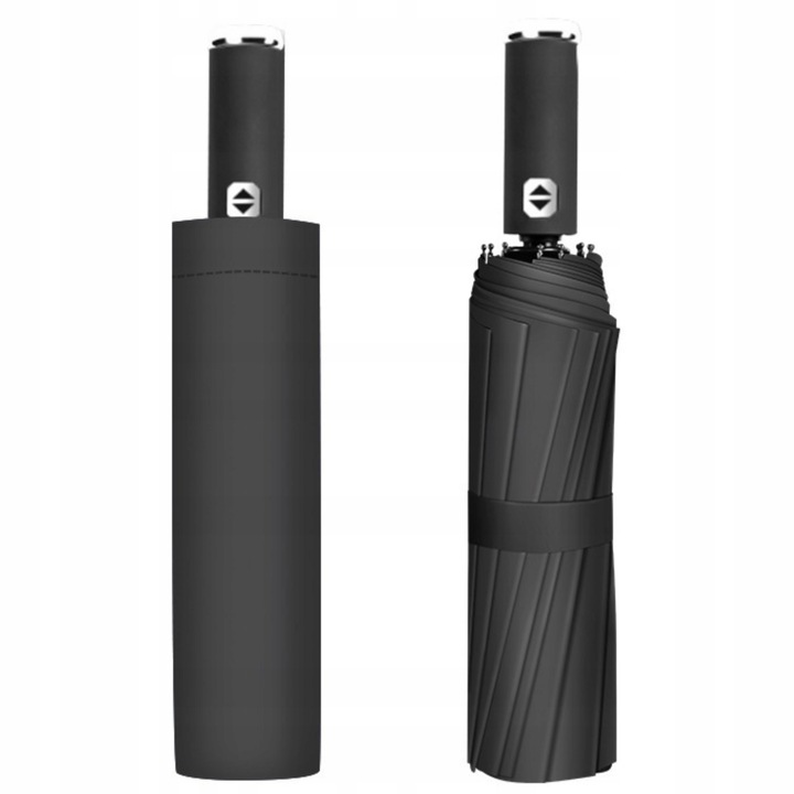 PARASOLKA AUTOMATYCZNA Z LATARKĄ LED PARASOL SKŁADANY PEŁEN AUTOMAT CZARNY