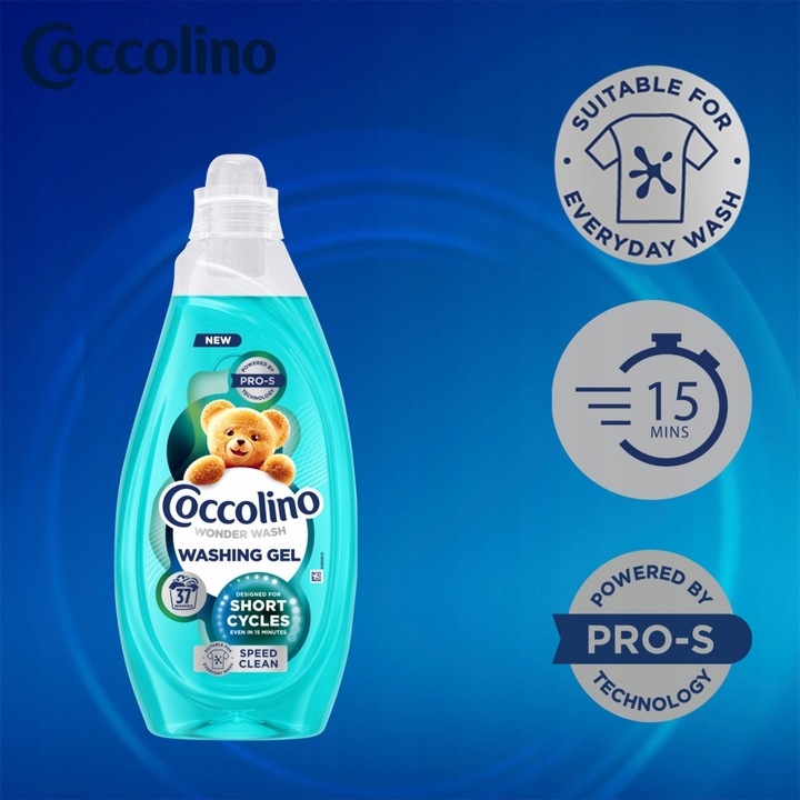 Coccolino Wonder Wash Żel do prania Krótki cykl 37 prań 1480ml