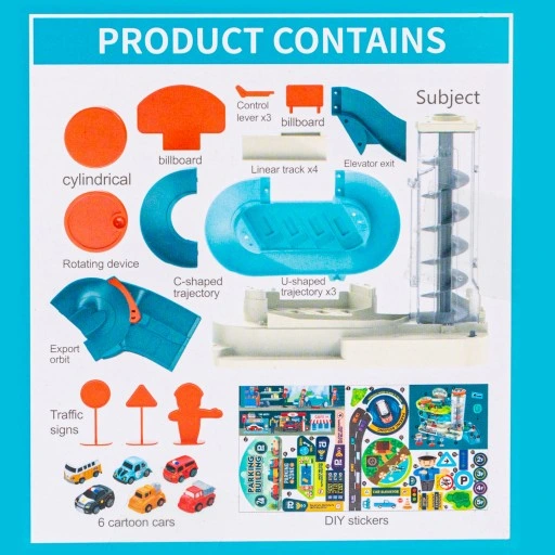 PARKING GARAŻ SAMOCHODOWY Z WINDĄ ZE ŚWIATŁEM I DŹWIĘKIEM AUTA ZAKRĘCONY