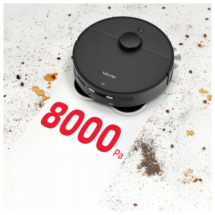 ROBOT SPRZĄTAJĄCY MOPUJĄCY WELLTEC R90 PRO + STACJA 5W1 + AKCESORIA