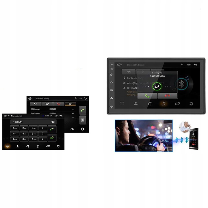 MEGA Radio Samochodowe ANDROID Bluetooth WiFi USB 2DIN GPS MIKROFON